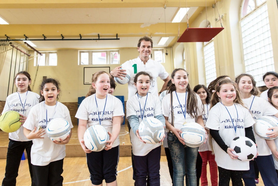 Girl at Laureus Sport for Good programme Kicking Girls, in Germany